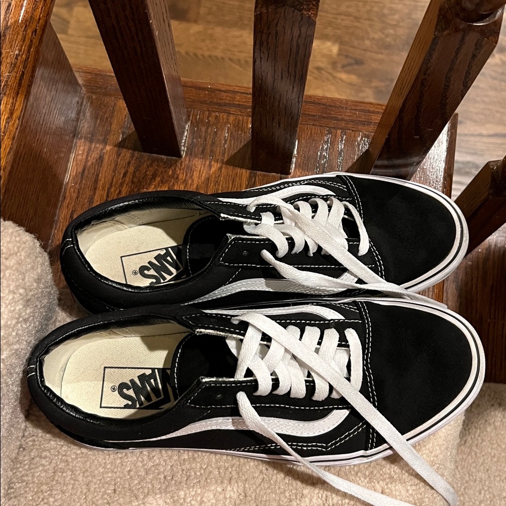 Men’s Vans Old Skool Classic Black and White Sneakers Size 7.5 - Picture 5 of 10